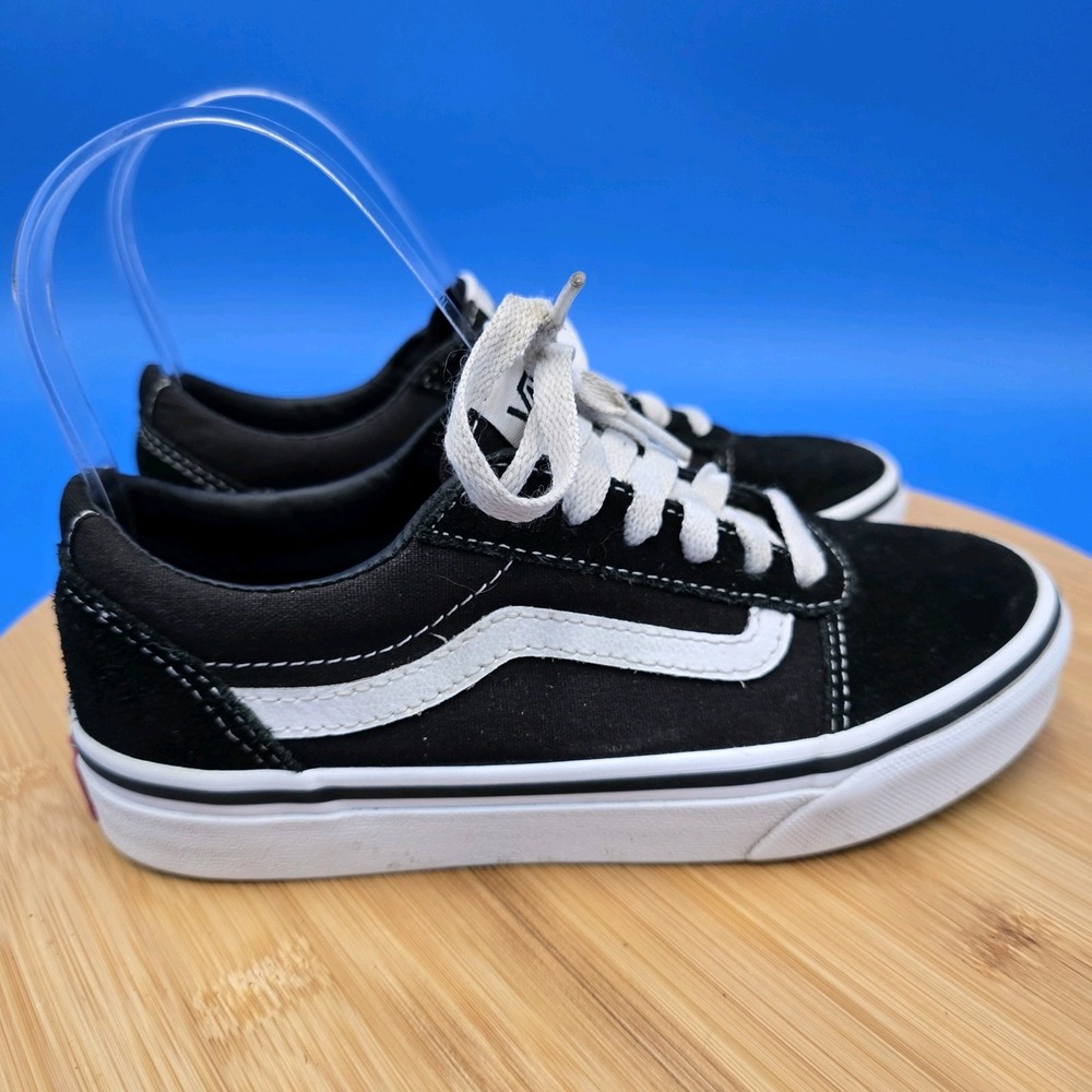 VANS Unisex Kids WARD Low-Top Suede/Canvas SNEAKER BLACK WHITE Classic Shoes 2‎